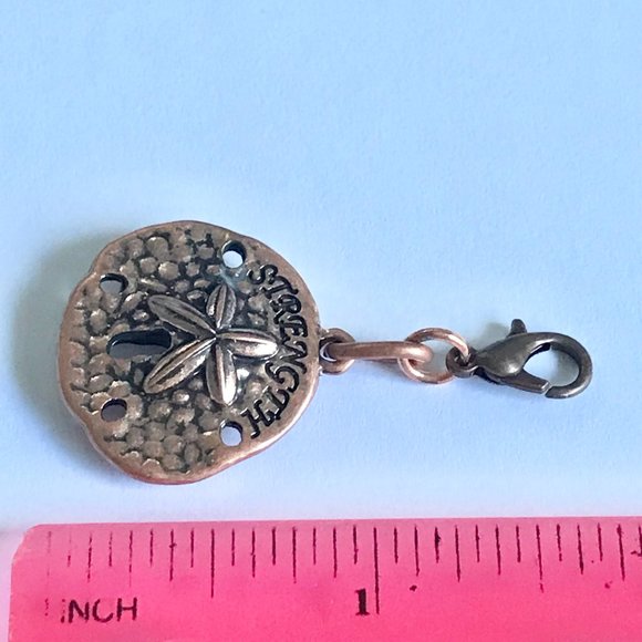 Sand Dollar Bracelet Charm Clip On Purse Tag Zipper Pull Copper Plated Sea Life - Picture 8 of 8